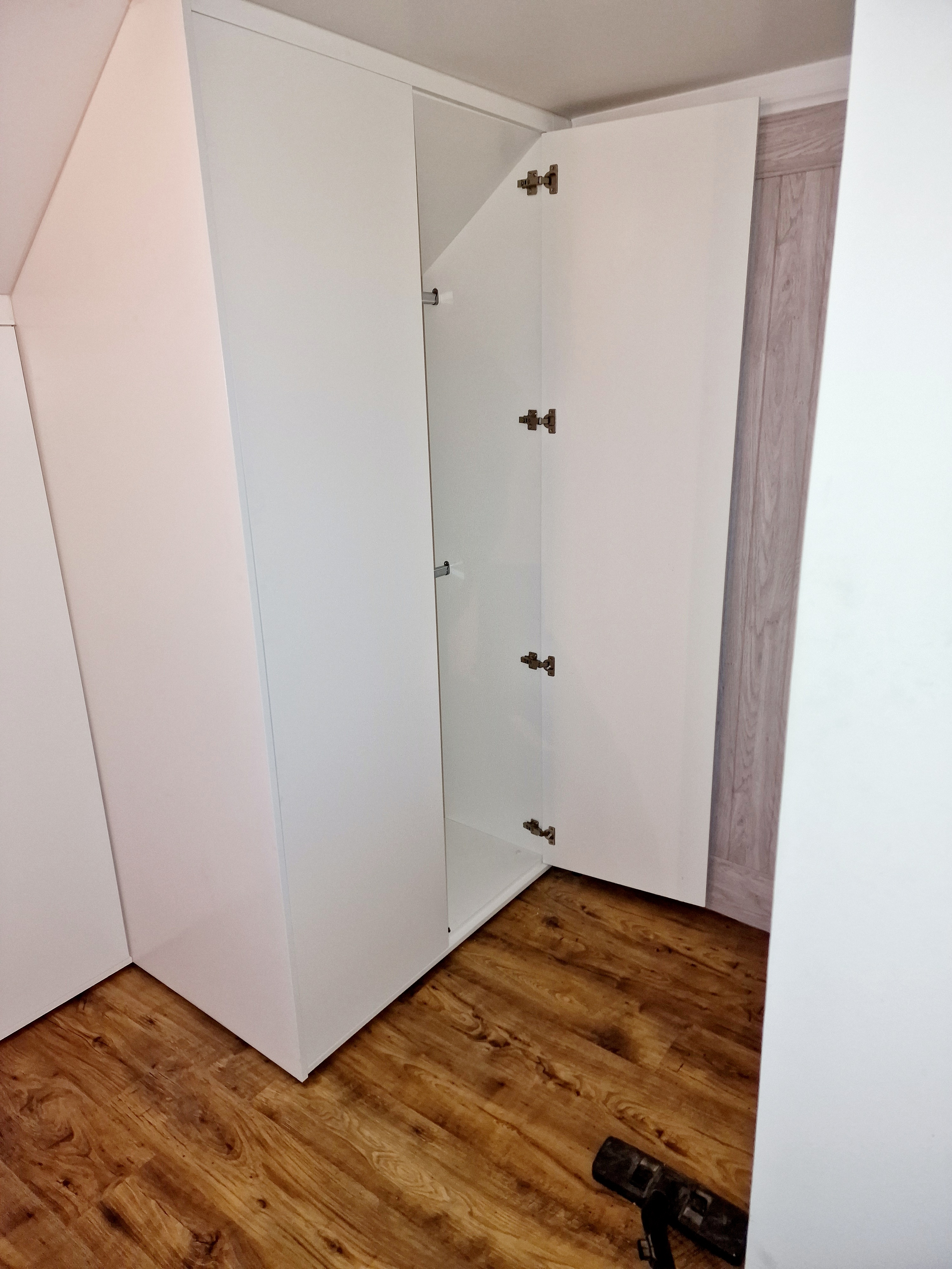 Attic Wardrobe - Corner Hinged Doors