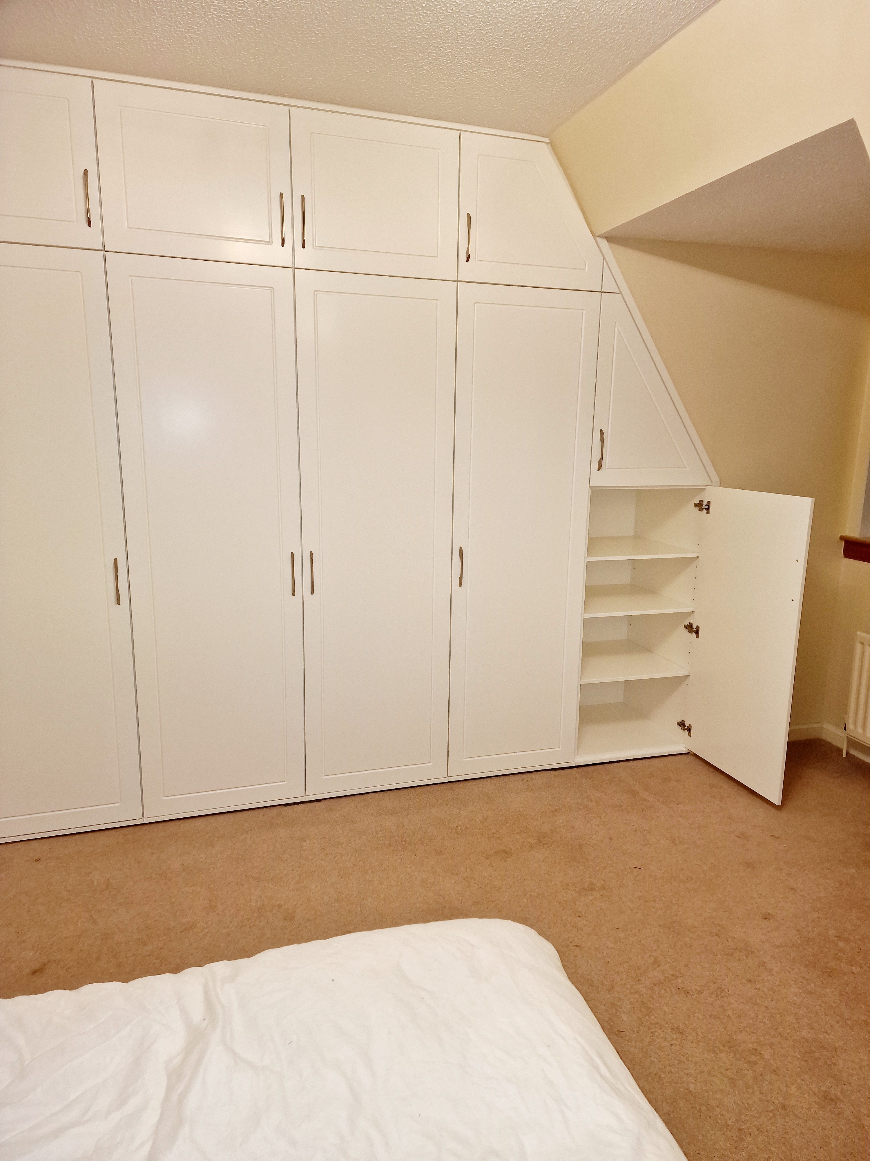 Cream Attic Wardrobe - Multi-Section Design