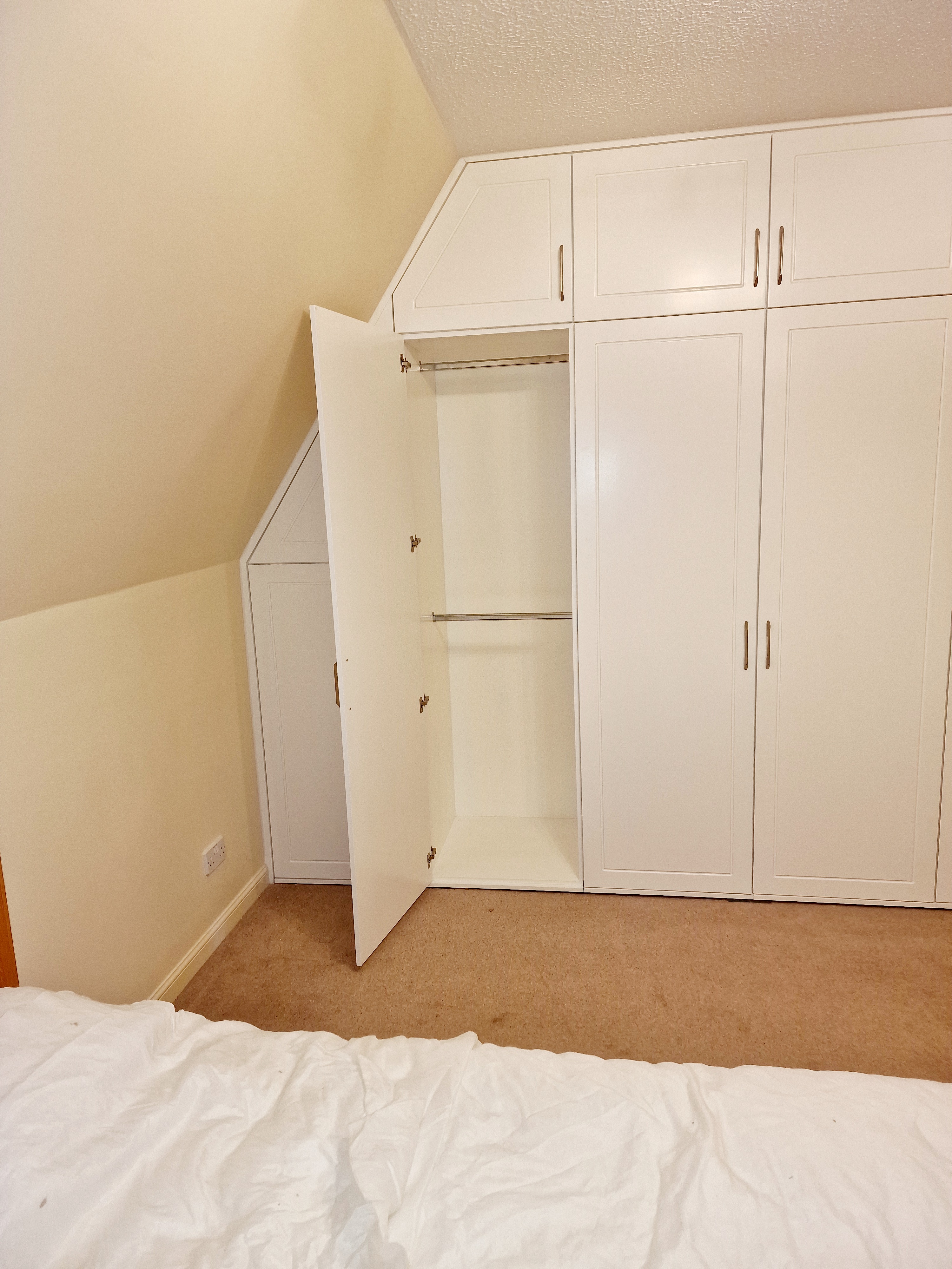 Cream Attic Wardrobe - Hanging Rail Detail