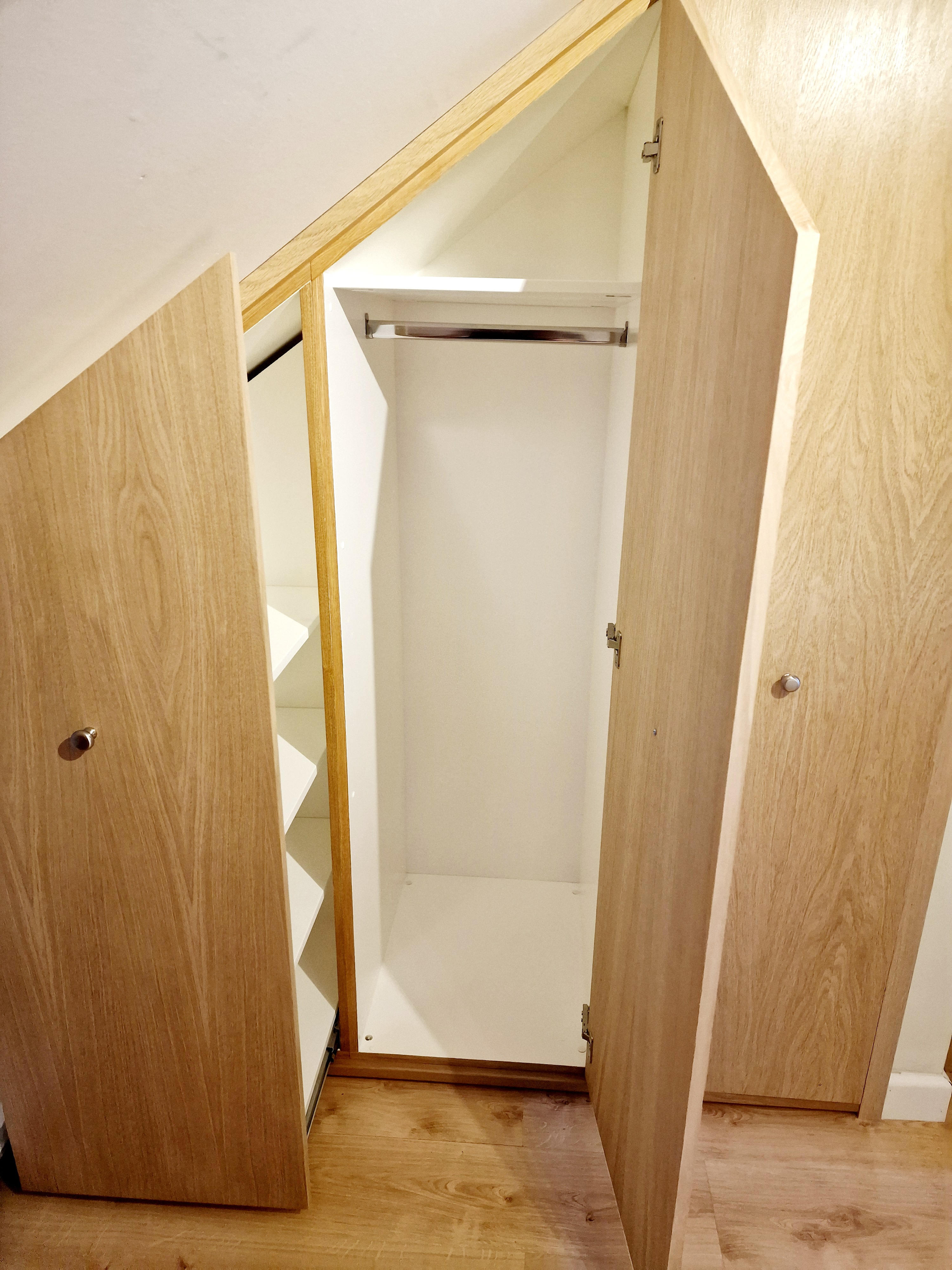 Natural Oak Wardrobe - Interior Hanging Space