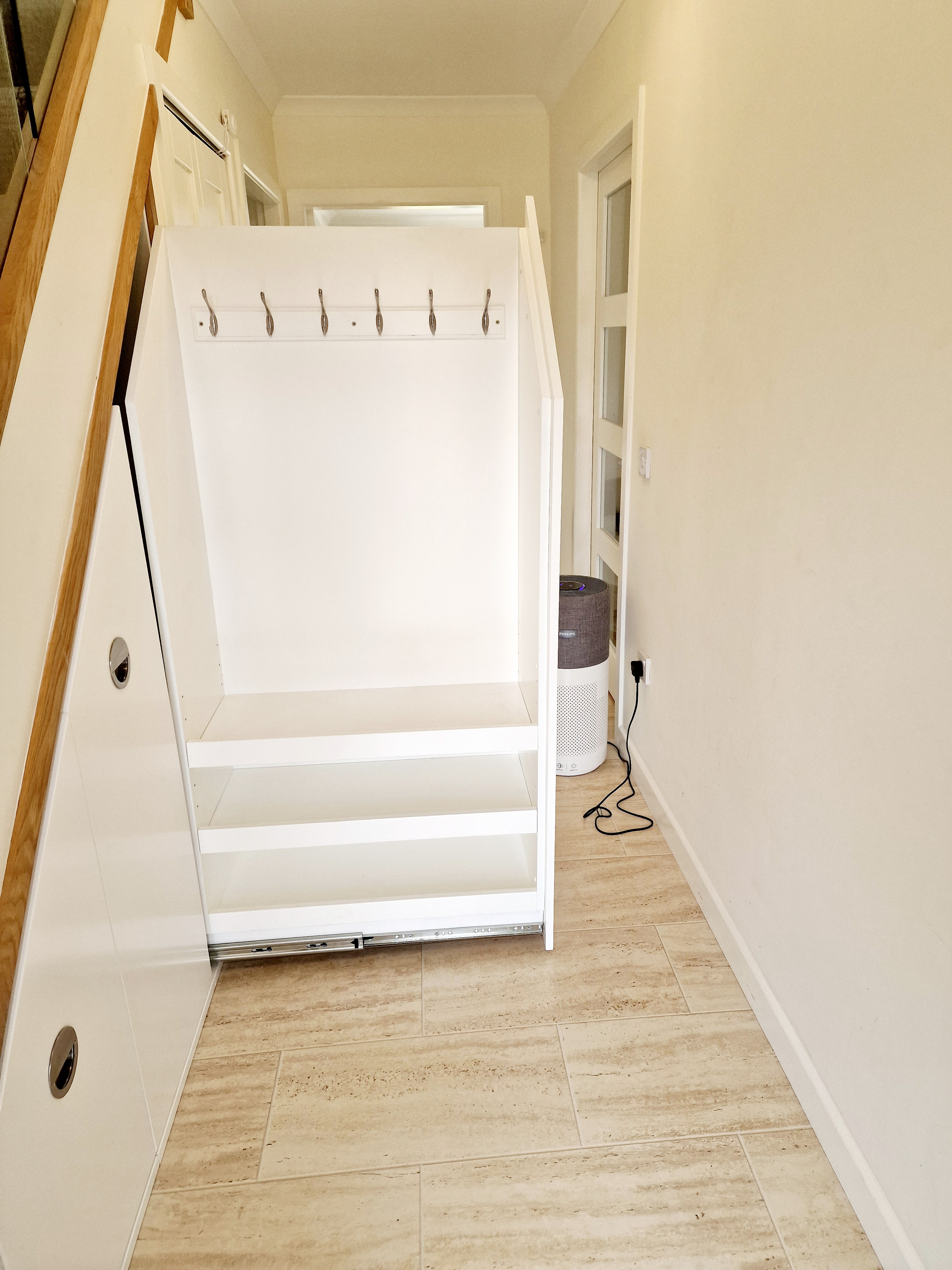 Understairs Storage - Interior Coat Rack System