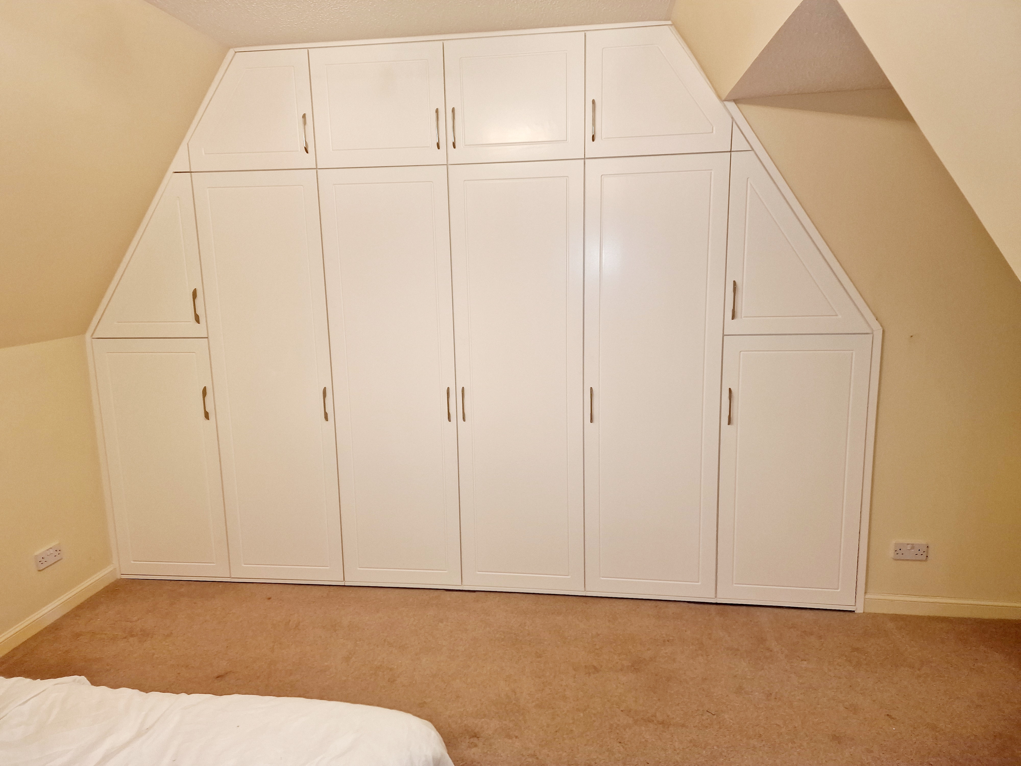 Cream Attic Wardrobe - Full Wall Installation