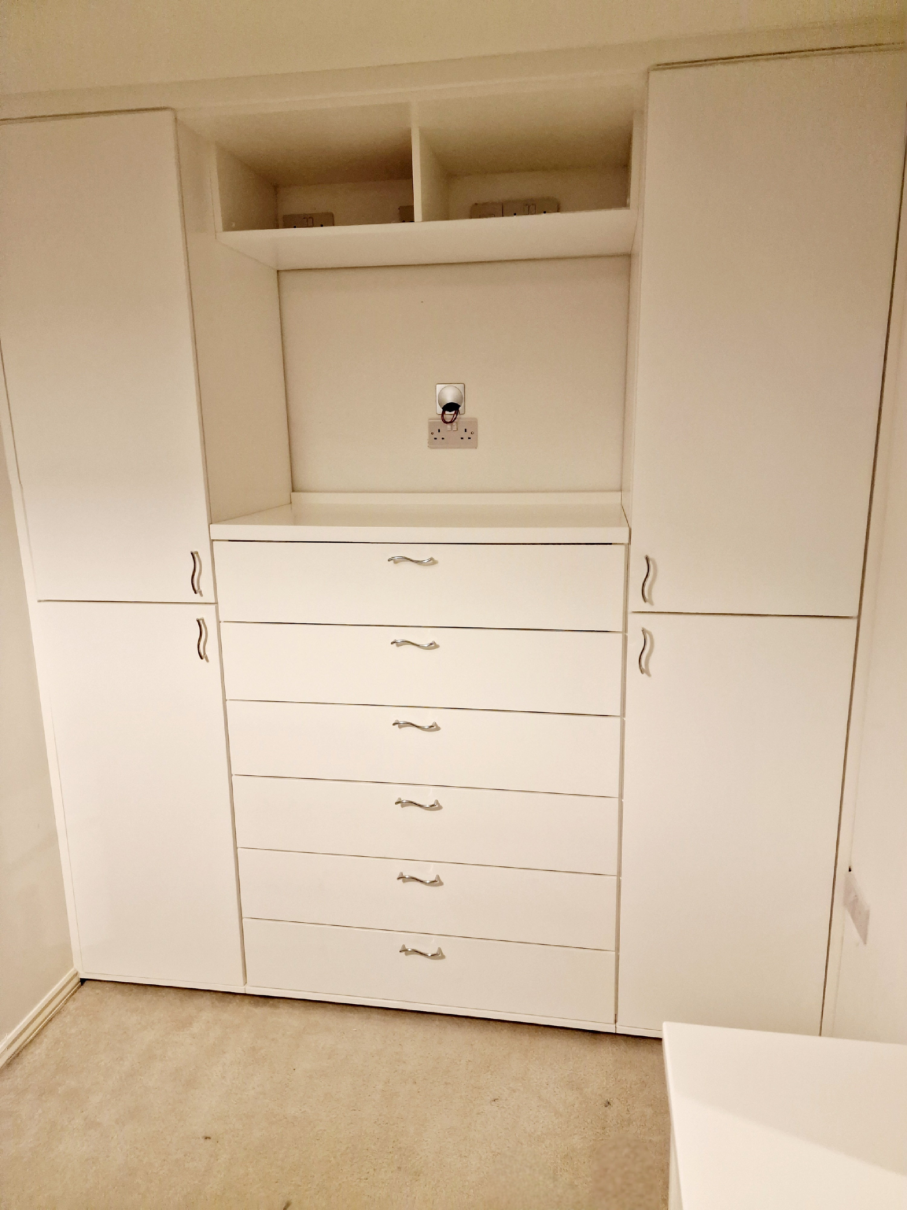 Bespoke Wardrobe - Cream Multi-Section Design