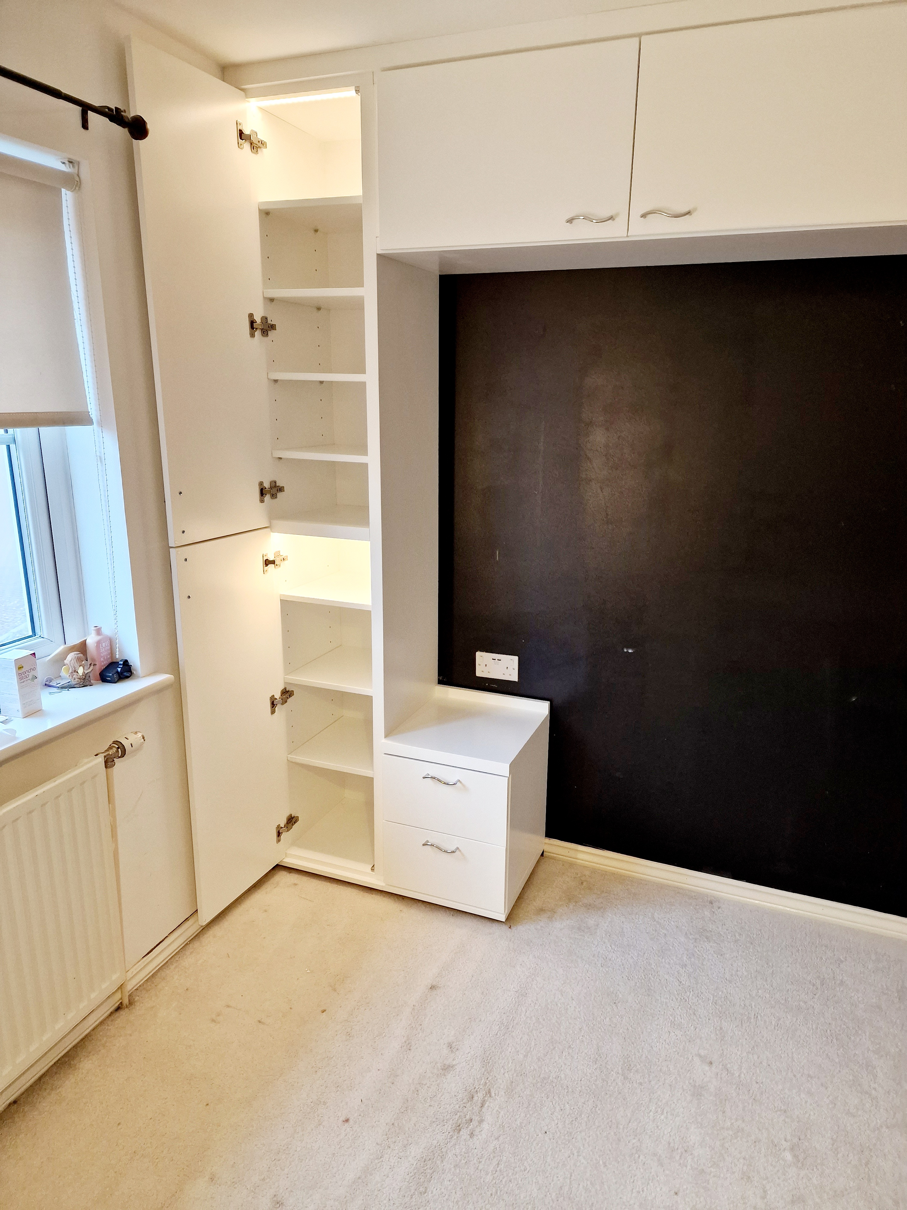 Bespoke Wardrobe - Corner Installation with Shelving