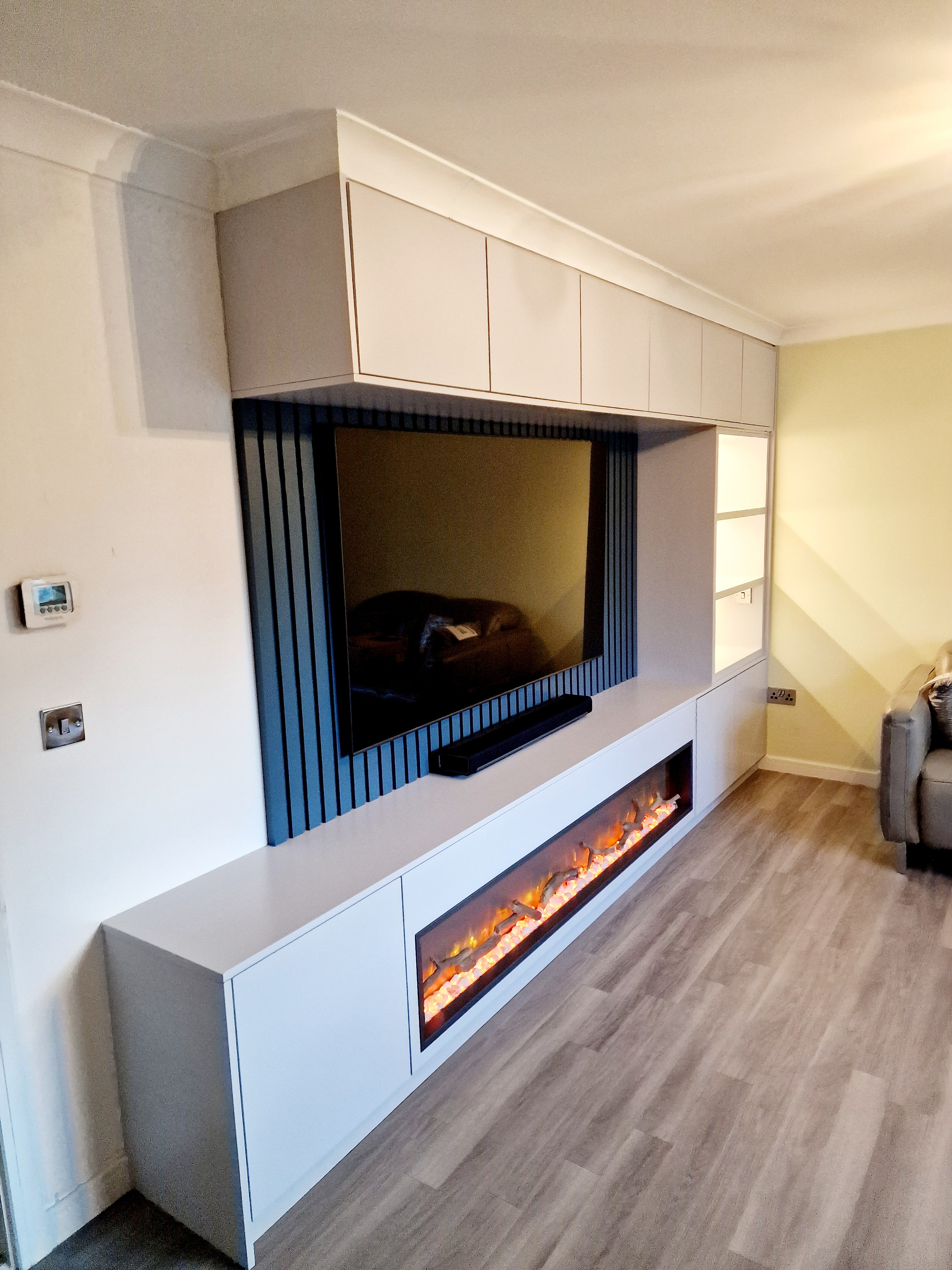 Media Wall - Contemporary Fireplace Feature