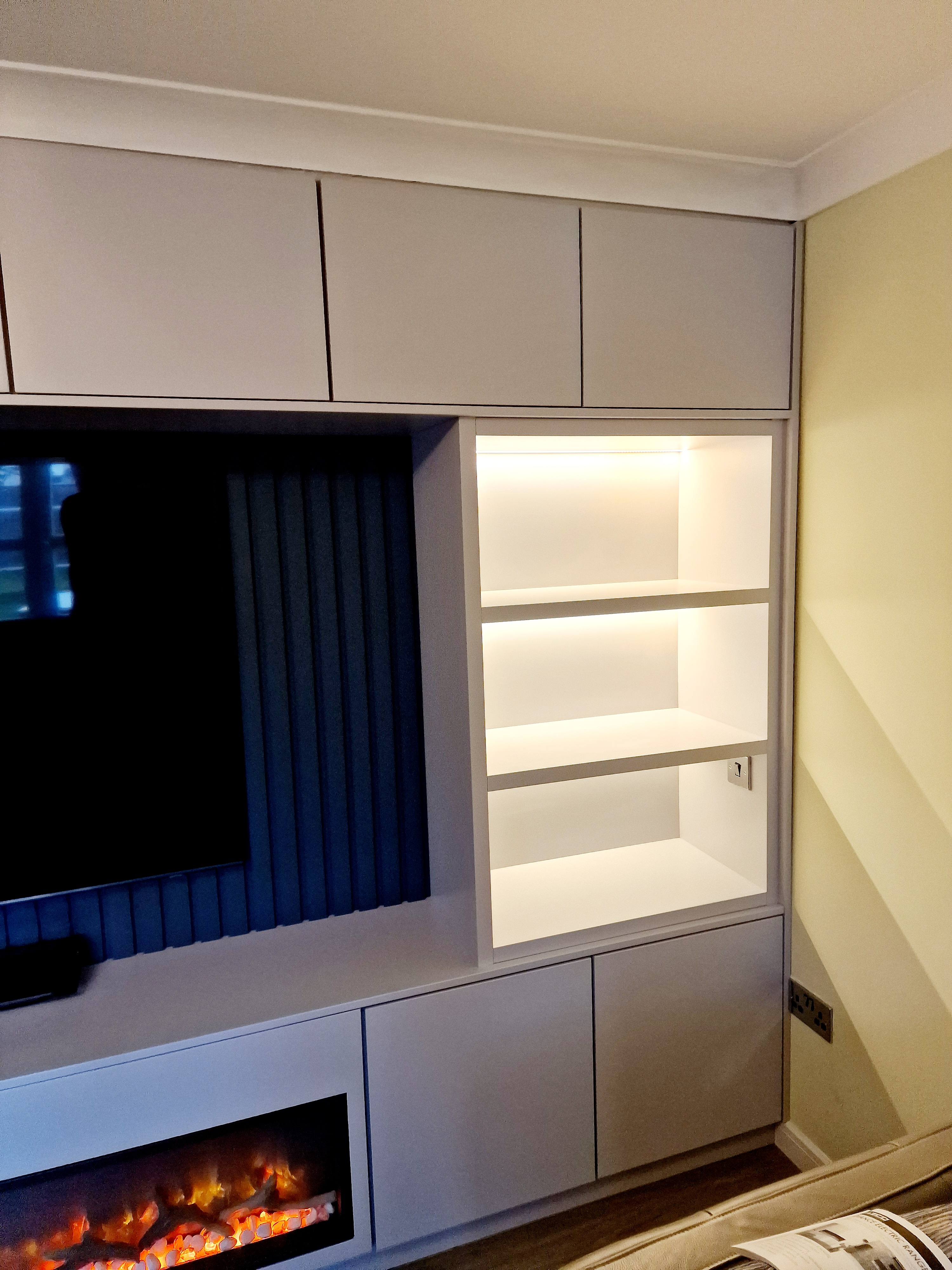 Media Wall - Minimalist White Design