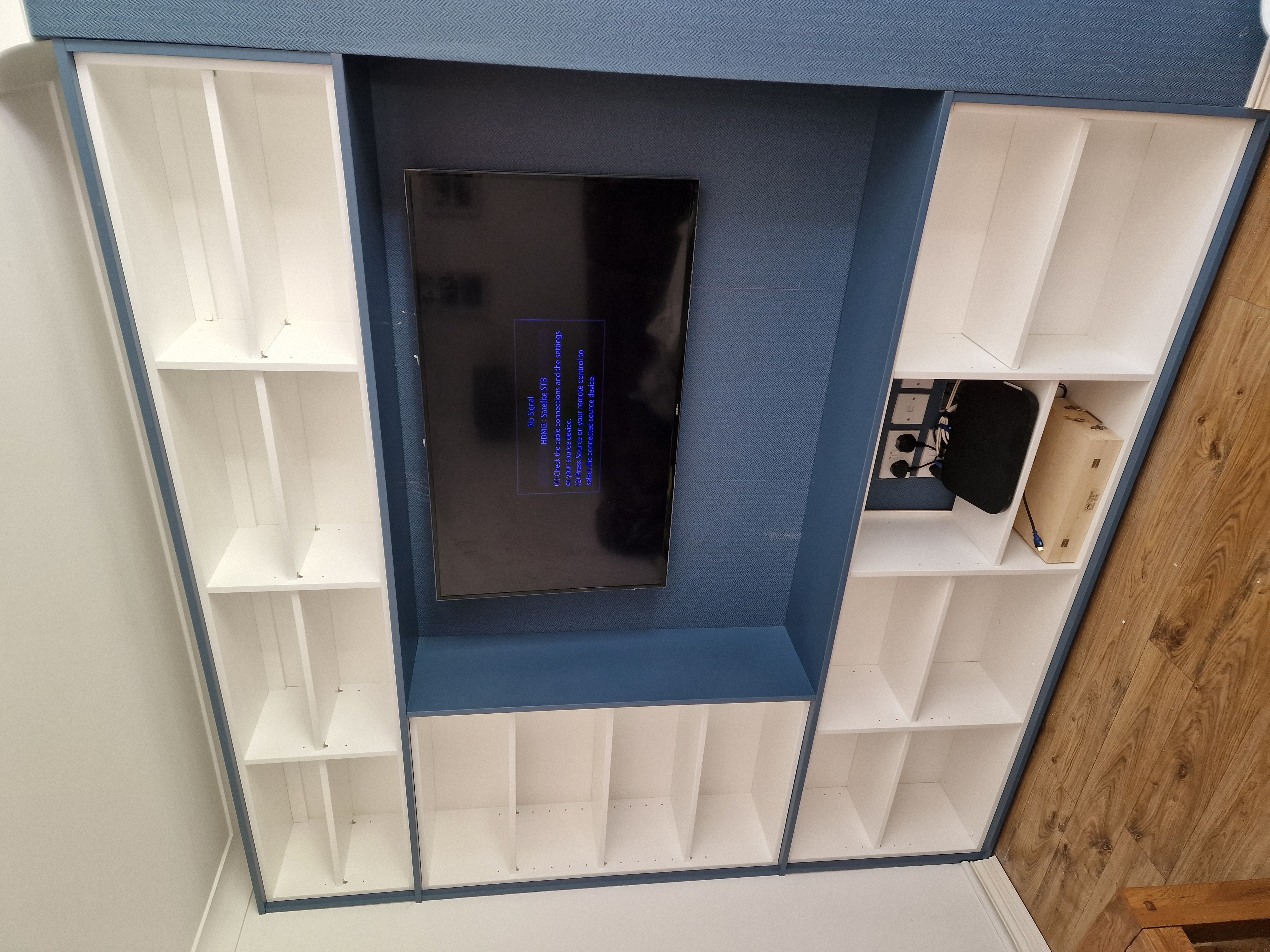 Media Wall - Two-Tone Shelving System