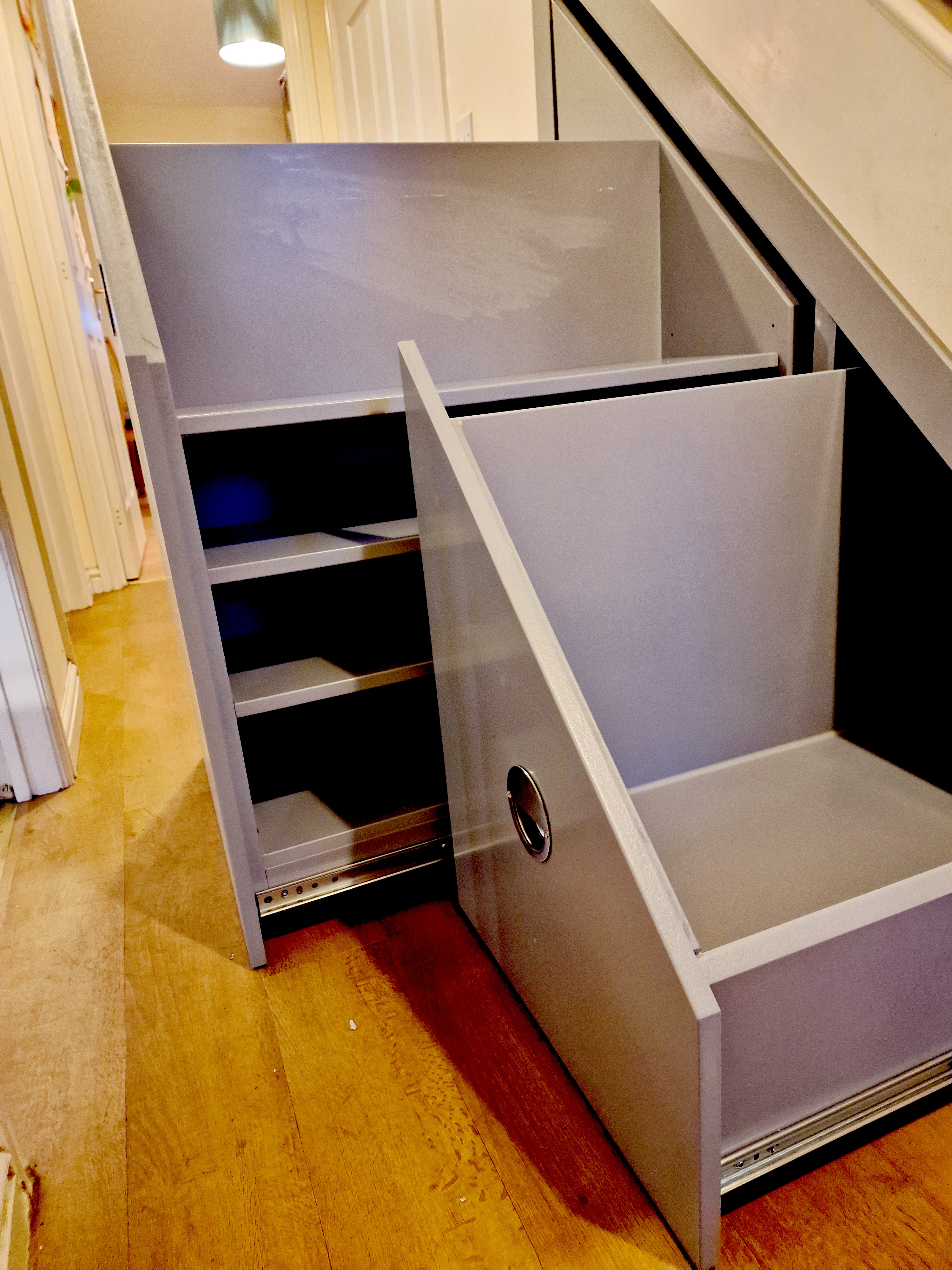 Understairs Storage - Premium Grey Cabinetry